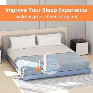 <b>Bed</b> <b>Sheet</b> Holder with Strips <b>Fitted</b> <b>Sheet</b> Strips Holder Bedding Fastener No More Loose <b>Sheet</b> Fits Mattress Easy Installation - Product Image 6