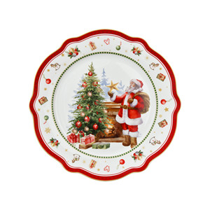 Lot <span class=keywords><strong>de</strong></span> 20 Assiettes et Bols en Porcelaine Fine Décoratifs Père Noël et Sapin pour Usage Domestique, Service <span class=keywords><strong>de</strong></span> Table <span class=keywords><strong>de</strong></span> Noël en Céramique Festif en Gros - Product Image 3