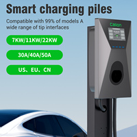 Nueva Estación de Carga para Vehículos Eléctricos CALION EV-C02A-EU de Montaje en Pared, Tipo 2, Trifásica, Corriente Ajustable de 22kw, IP54 Impermeable, RFID/APP/ETL/FCC
