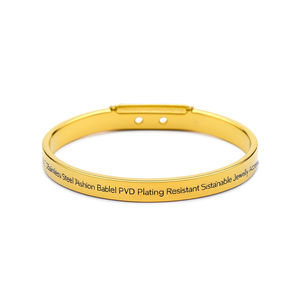 Brazalete de Moda de Acero Inoxidable 316L con Baño de Oro PVD, Joyería Sostenible y Resistente - Product Image 2