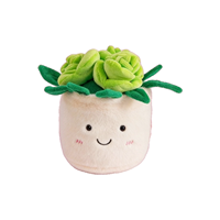 Adorable pot en peluche de succulente verte avec visage rose, décoration sûre pour la chambre des enfants