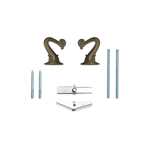 Kit d'accessoires utiles à 2 crochets pour suspension <span class=keywords><strong>de</strong></span> lustres, fixation murale, en alliage <span class=keywords><strong>de</strong></span> zinc finition cuivre, charge 45 livres - Product Image 1