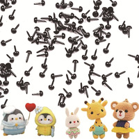 En stock – Yeux et nez en plastique noirs pour accessoires de poupée en peluche à crocheter (3 mm, 4 mm, 5 mm, 6 mm, 7 mm, 8 mm)