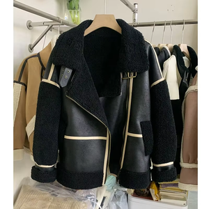 <span class=keywords><strong>Cappotto</strong></span> invernale caldo e spesso da <span class=keywords><strong>donna</strong></span> in <span class=keywords><strong>Shearling</strong></span> con pelliccia di procione, giacca in vera pelle di <span class=keywords><strong>montone</strong></span> - Product Image 1
