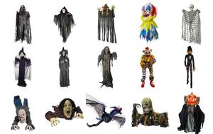 Accessoires d'Halloween pour fête à thème maison hantée, animatroniques grandeur nature, yeux lumineux, grim reapers, fantôme suspendu - Product Image 6