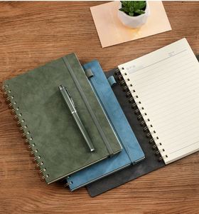 Promotion Wholesale Personalized Gift Customized A5 Pu Leather Cover Spiral Business Office Notebook With Logo - Product Image 5