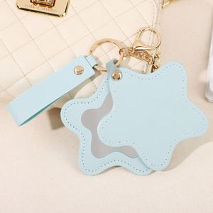 Creative Pu <b>Star</b>-Shaped Pendant New Five-Pointed <b>Star</b> Leather Keychain Portable Cute <b>Mirror</b> - Product Image 5