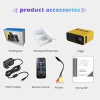 Mini-projecteur intelligent DLP YT500 1080P pour cinéma maison, 1400 lumens, haut-parleurs intégrés, veilleuse portable, connexion USB, extérieur
