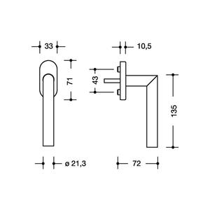 Tirador de ventana HEWI XA 30 mm - Product Image 2