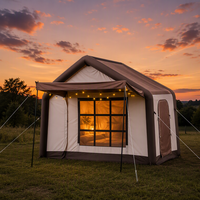 Tente gonflable de 12 mètres carrés, trois portes, cloison, tissu Oxford, abri de camping imperméable, extérieur