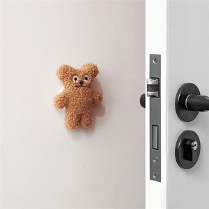 Autocollant anti-choc pour poignée de porte de chambre d'enfant, style coréen, style Instagram, <span class=keywords><strong>petit</strong></span> ours en peluche, silencieux, à coller derrière la porte - Product Image 3