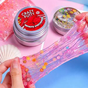 Sparkle Crystal <b>Slime</b> Putty <b>Toy</b> Transparent Galaxy Confetti Charms Beads Girls Boys Classroom Reward Retail Jar - Product Image 2