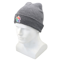 Casquette en tricot côtelé personnalisée avec logo brodé, bonnet d'hiver chaud à revers, plusieurs couleurs unies