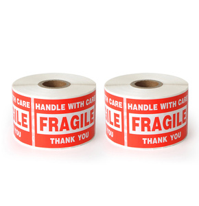 Tùy chỉnh mong manh dính <span class=keywords><strong>Sticker</strong></span> xử lý với chăm sóc nhãn cảnh báo giá rẻ giá băng mong manh - Product Image 3