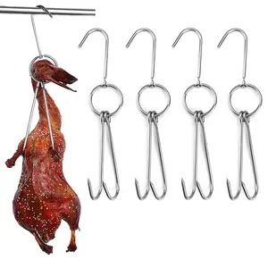 Высококачественный инструмент для гриля Tianxing, крючки для жарки утки, бекона, крючки для мясника из нержавеющей стали, двойной крючок для мяса