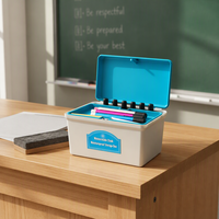 Boîte de rangement pour craies de grande capacité pour le bureau de classe, étui organisateur en ABS résistant à l'humidité avec couvercle pour l'enseignement scolaire