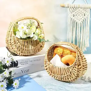 MQ1003 Factory Woven Flower Basket Kleiner Weidenkorb mit Griff für Hochzeits geschenke Camping Home Decor