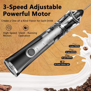 Handheld Milk Frother for Coffee & <b>Tea</b> Rechargeable 3-Speed Electric Whisk with 304 Stainless Steel Coffee & <b>Tea</b> Tools - Product Image 3