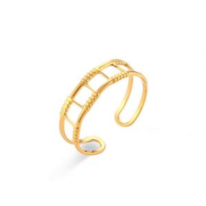Anillos de Acero Inoxidable Chapados en Oro de Moda Europea y Americana, Diseño Geométrico Elegante y Moderno, de Lujo Ligero, para Comercio Transfronterizo - Product Image 6