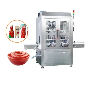 Npack Automatische Servomotor Vissaus Kwantitatieve Vulmachine Tomatensaus Verpakkingsmachine Met Verwarmde Hopper Mixer