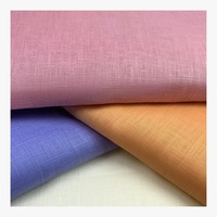 Échantillon de carte de couleurs Tissu en lin français uni teint respirant léger tissé pour rideaux, chemises et robes pour filles Lot en stock