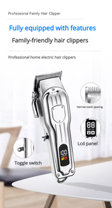 Tondeuse Électrique Filaire pour Barbier avec Chargeur, Lames en Acier Inoxydable, Batterie Li-ion, Lavable, pour Soins des Animaux et Hommes - Product Image 5