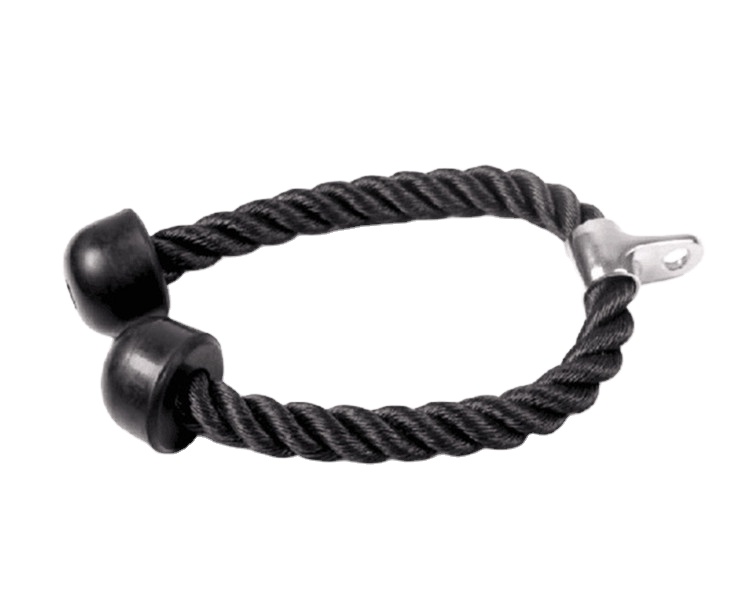 Low MOQ Heavy Duty Pull Down Triceps Gym Rope Solid Rubber Ends Training Accessories Pull Down Handle Bar Tricep Rope