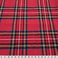 Tissu 100% Coton Teint Fil à Fil Rouge Bleu Brossé à Carreaux Écossais pour Chemises, Robes, Hauts, Sacs et Accessoires pour Enfants