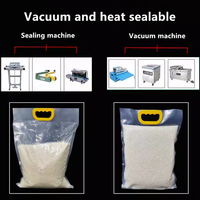 Nouveau plastique 2.5kg/5kg/10kg imprimé personnalisé en nylon de qualité alimentaire pochette fourre-tout scellée transparente sac d'emballage de riz sous vide avec poignée