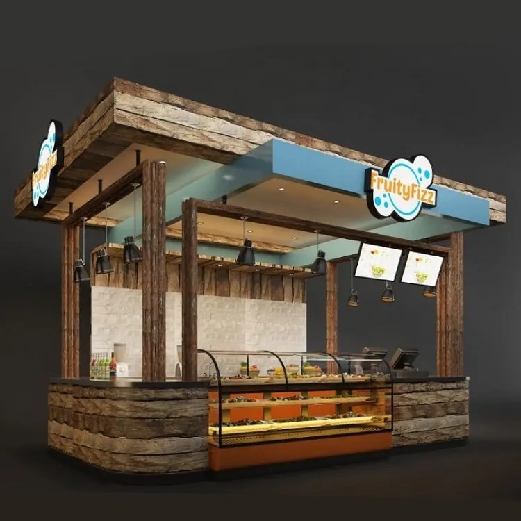 Thực Phẩm Kiosk Nhà Sản Xuất Trung Tâm Mua Sắm Kiosk Nước Trái Cây Gian Hàng Smoothies Quầy Bar Kiosk