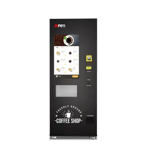 AFEN-dispensador automático de café instantáneo, máquina expendedora de alta calidad, funciona con monedas