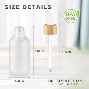 Flacon vide 5ml 10ml 15ml 1oz 50ml 2oz 100ml transparent ou ambré avec compte-gouttes pour huiles essentielles et étiquettes - Product Image 2