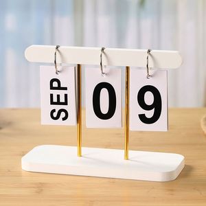 Minimalist Wooden Flip - Diy Assembly Desktop Standing Perpetual <b>Calendar</b> for Home & Office Decor - Product Image 3
