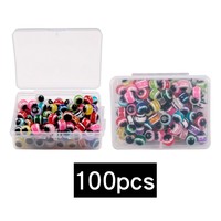 LUSHAZER 100 pcs/Box 3D Fish Eyes 5mm 6mm 8mm Perles de pêche en plastique Space Beans Accessoire pour la fabrication de leurres Bass Fishing in Lake