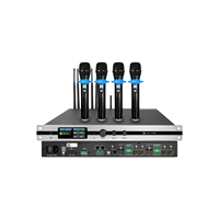 Amplificateur de puissance numérique 2 canaux 450W avec DSP et microphone portable sans fil UHF pour système de conférence