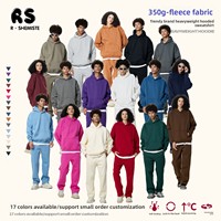 Sudaderas con capucha para hombre, conjunto casual de sudadera con capucha de 350G y pantalones de terciopelo - Ropa deportiva 100% fibra de bambú