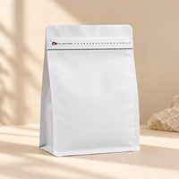 Pochette Doypack Blanche Personnalisée avec Logo, Refermable à Fermeture Éclair, Qualité Alimentaire pour l'Emballage de Poudre de Café