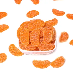 Orangenförmige Fruchtvegane Gummibärchen-Süßigkeitladen individuelles Logo asiatische Gummibärchen