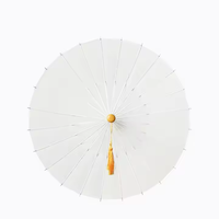 Nouveau 23 pouces couleur unie manche en bois barre droite parapluie 24-os résistant au vent manuel Double cadeau Logo impression