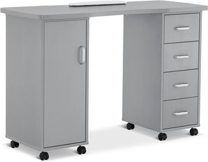 Station de manucure rose, table à ongles, <span class=keywords><strong>bureau</strong></span> de manucure pour salon de beauté, tables à ongles en bois, mobilier - Product Image 3
