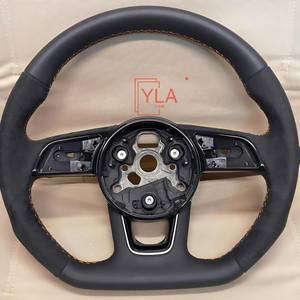 Volant sport en cuir perforé avec bouton de démarrage pour <span class=keywords><strong>Audi</strong></span> A1A3 S3 8V S4 S5 Q5 SQ5 A4 B9 RS3 RS4 RS5 <span class=keywords><strong>RS</strong></span> R8 - Product Image 3