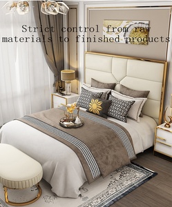 <span class=keywords><strong>Lit</strong></span> de luxe minimaliste postmoderne américain, cadre de <span class=keywords><strong>lit</strong></span> king size pour chambre principale - Product Image 3