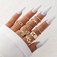 C & J YANYE Multi Pieces Pack All Butterfly Series Opening Adjust Design Niche Love Pearl Fashion Fine Jewelry Women Rings Set