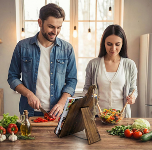 Support <span class=keywords><strong>de</strong></span> <span class=keywords><strong>livre</strong></span> <span class=keywords><strong>de</strong></span> recettes pliable en bois moderne, fait main et écologique, <span class=keywords><strong>pour</strong></span> la <span class=keywords><strong>cuisine</strong></span> - Product Image 4