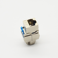 Connecteur Ethernet CAT8 STP RJ45 Keystone sans outil en alliage de zinc à 180 degrés, connecteur RJ45 Keystone blindé sans outil en zinc