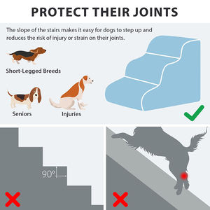 Hochwertige Hundetreppe aus Memory-Schaum, Robuste, Rutschfeste und Wasserdichte Haustierrampe für Katzen und Hunde - Product Image 5