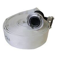 Tuyau d'incendie plat homologué DIN 14811 Classe 1, blanc, avec revêtement EPDM, 15 bars, 2 pouces/3 pouces, avec raccord Storz en aluminium