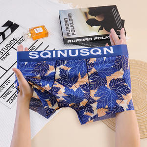 Мужские летние трусы-боксеры средней посадки из антибактериального ледяного шелка с индивидуальным цветочным принтом, дышащие, тонкие, размер XXL, с изображением льва - Product Image 6