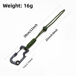 Nouveau design Mousqueton tactique d'extérieur pour <span class=keywords><strong>sac</strong></span> <span class=keywords><strong>à</strong></span> <span class=keywords><strong>dos</strong></span>, clip de paracorde d'urgence pour camping, porte-clés, corde anti-perte, nœud diamant B200 - Product Image 5