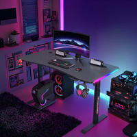 Bureau électrique intelligent réglable en hauteur OEM 1400*600mm, bureau de travail assis-debout, bureau de jeu RGB réglable en hauteur pour l'e-sport transfrontalier